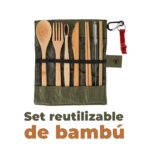 Set reutilizable de bambú